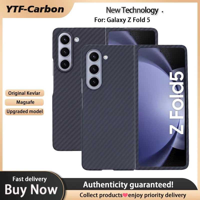 Puzdro na uhlíkové vlákno YTF-uhlíka pre Samsung Galaxy Z Fold 5 Magsafe Case Aramid Fiber Z Fold4 Ultra tenký protivníkový kryt