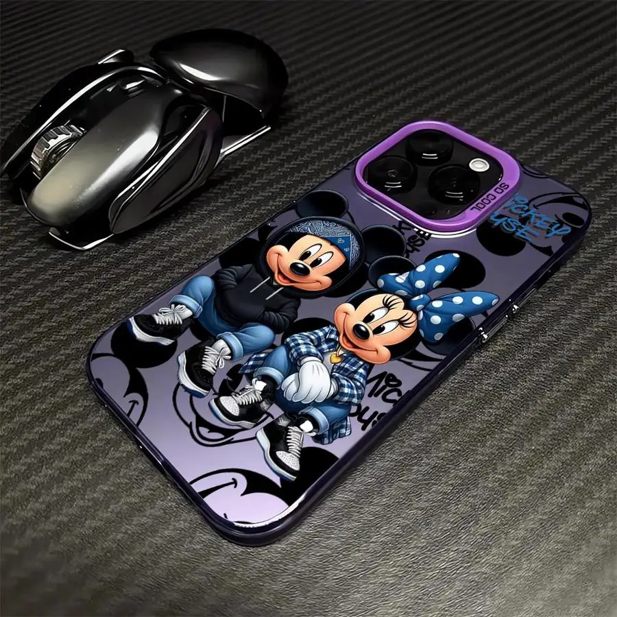 Puzdro pre Apple iPhone 11 13 15 Pro Max 14 Plus 12 16 16 Silikónový tvrdý telefón kryt Shockproof Funda Disney Mickey Minnie Mouse Cool