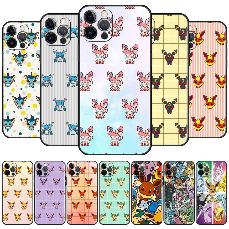 Puzdro pre Apple iPhone 13 12 Mini 11 Pro XS Max xr 7 8 Plus x SE 2020 6 6S 5S Ochranný kryt mäkkého telefónu Cute Pokemon Eevee