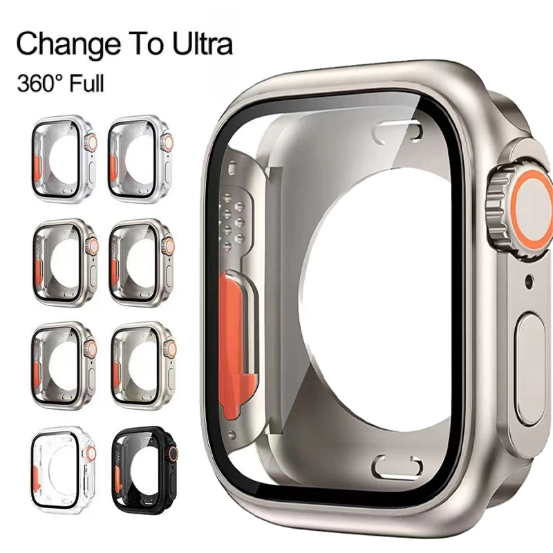 Puzdro pre Apple Watch 44 mm 45 mm 41 mm 40 mm chránič obrazovky 1: 1 Aktualizácia na ultra 49 mm tvrdý kryt nárazníka PC Iwatch Series 9 8 7 6 5