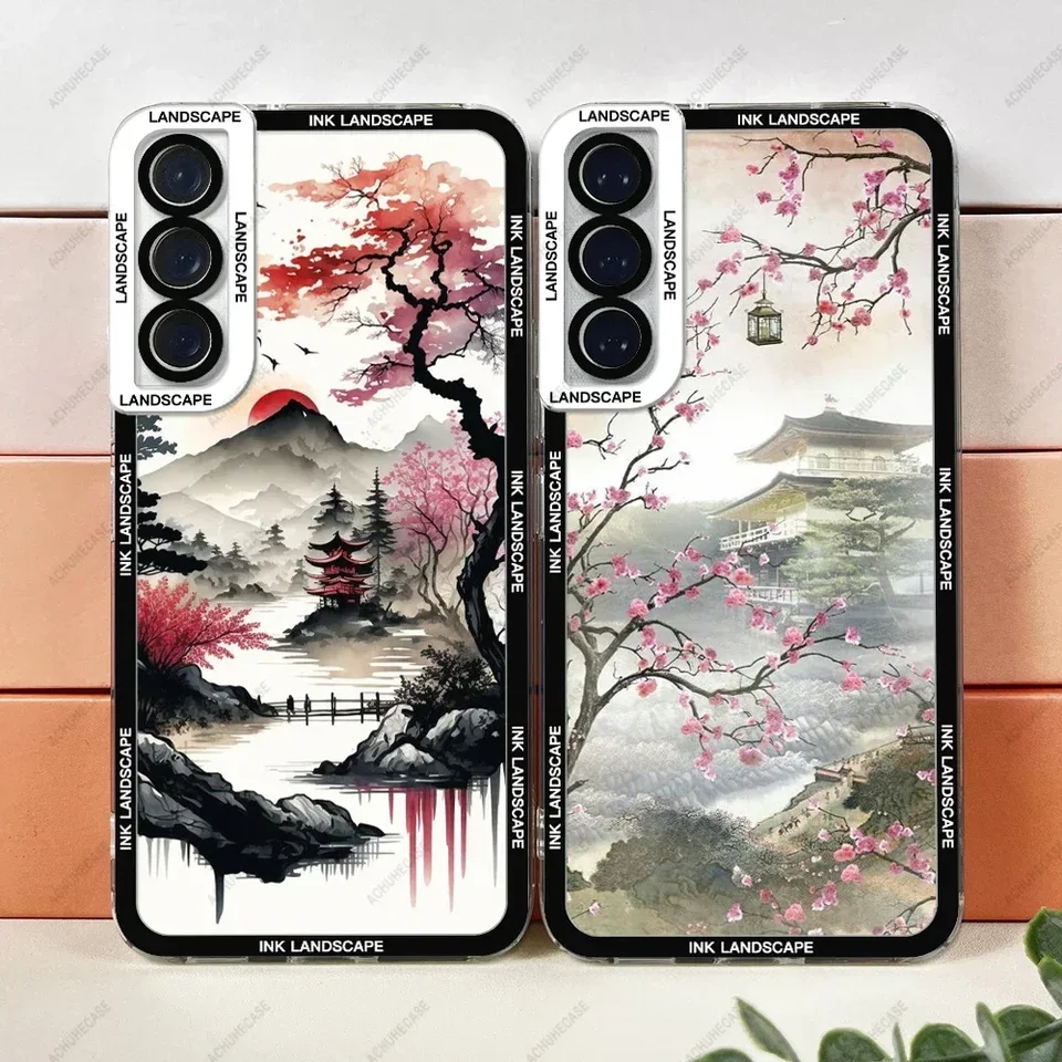 Puzdro pre atramentové zariadenie pre telefón Samsung Galaxy S20 S21 S22 S23 S24 A12 A13 A21S A22 A31 A32 A71 A72 A73 Plus Fe Ultra TPU Cover Cover