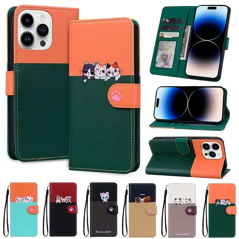 Puzdro pre flázanie peňazí pre Google Pixel 6 7 8 9 Pro XL Google Pixel 8a 7a 6a 4a 3a Cute Cartoon Back Cover s držiteľom karty