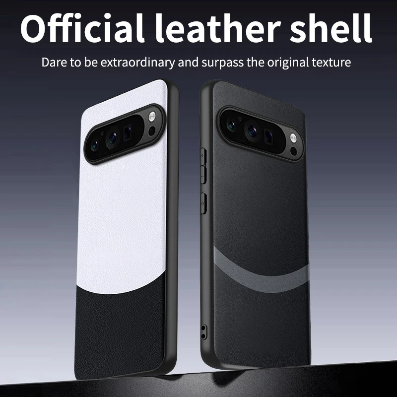 Puzdro pre Google Pixel 9 Pro 9 XL 8 7A 6a 6 Luxusná silikónová kožená farba blokovaný kryt telefónu pre Pixel8 8Pro Shock -odolný nárazník