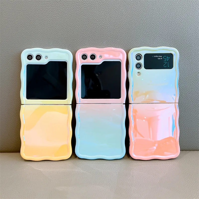Puzdro pre gradient Creative Wave pre Samsung Galaxy Z Flip 5 4 3 Ochranný zadný kryt pre Zflip3 Zflip4 Zflip5 puzdro