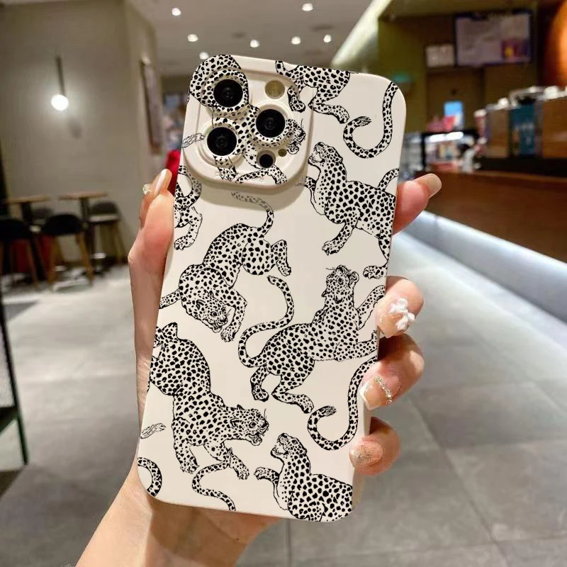 Puzdro pre iPhone 15 14 13 12 11 Pro Max xs x x xr Pink Leopard Print Pattert Patter Phone pre iPhone 7 8 plus 15 14 SE 2022 SE3 puzdro
