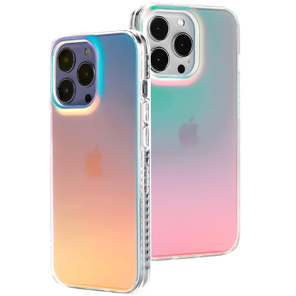 Puzdro pre iPhone 16 15 14 13 12 11 Pro Max 12 Mini xr xs Max 7 8 plus fluorescenčný dúhový matný telefónny kryt
