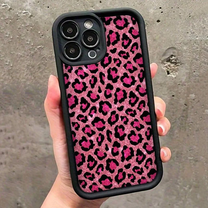 Puzdro pre iPhone 16 15 14 13 12 11 Pro Max xs x x x luxusný ružový leopard maľovaný puzdro pre iPhone 7 8 plus 15 14 SE2 SE3 kryt