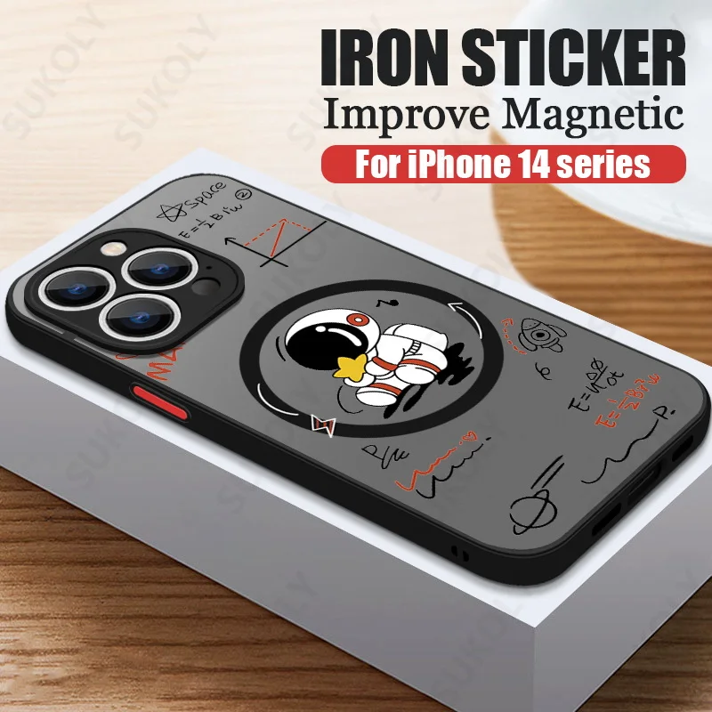 Puzdro pre iPhone 16 15 14 13 13 Pro Max Plus astronaut pre Magsafe Iron Ring Wireless Cover Telefón pre iPhone 12 11 Pro 7 8