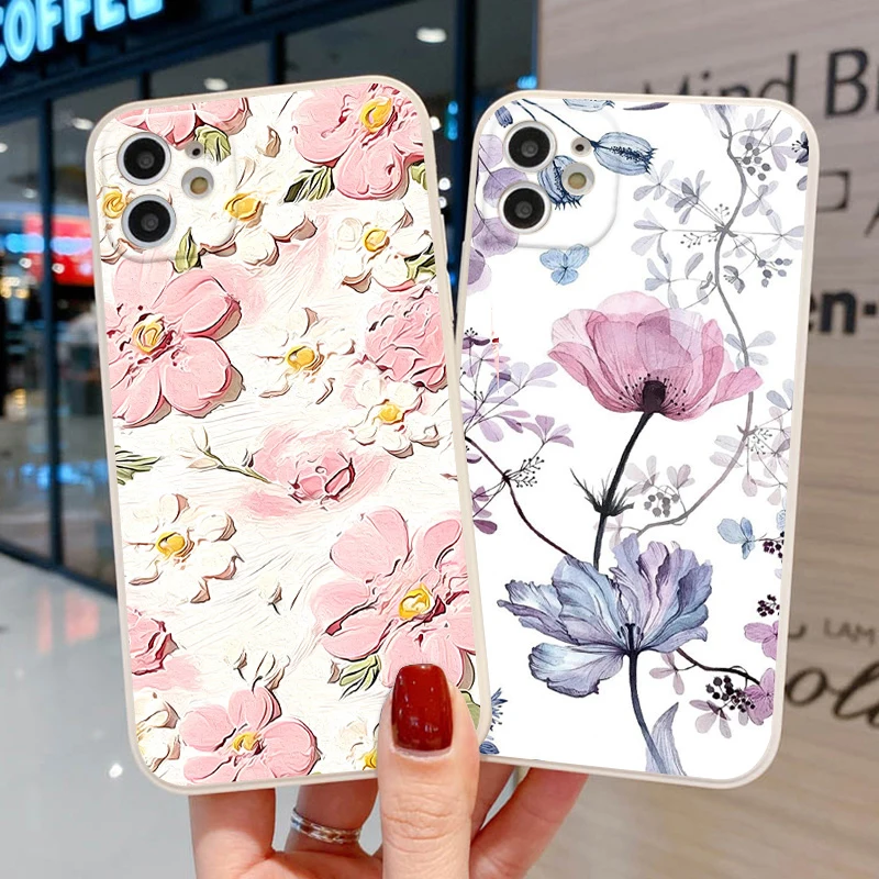 Puzdro pre kvetinový telefón pre Xiaomi Redmi 13C 10C 9a 9C 9t Poznámka 12 Pro 11 10 9 8 7 8T 9S 11S 10S MI 11 12 LITE 5G 13T 11 11T Soft Cover