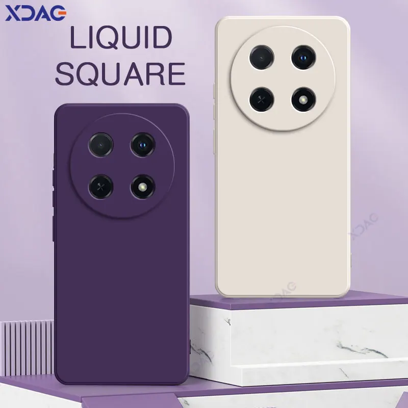 Puzdro pre luxusné mobilné telefóny pre Huawei Nova 12i 360 Ochranné originálne štvorcové tekuté silikónové zadné kryt