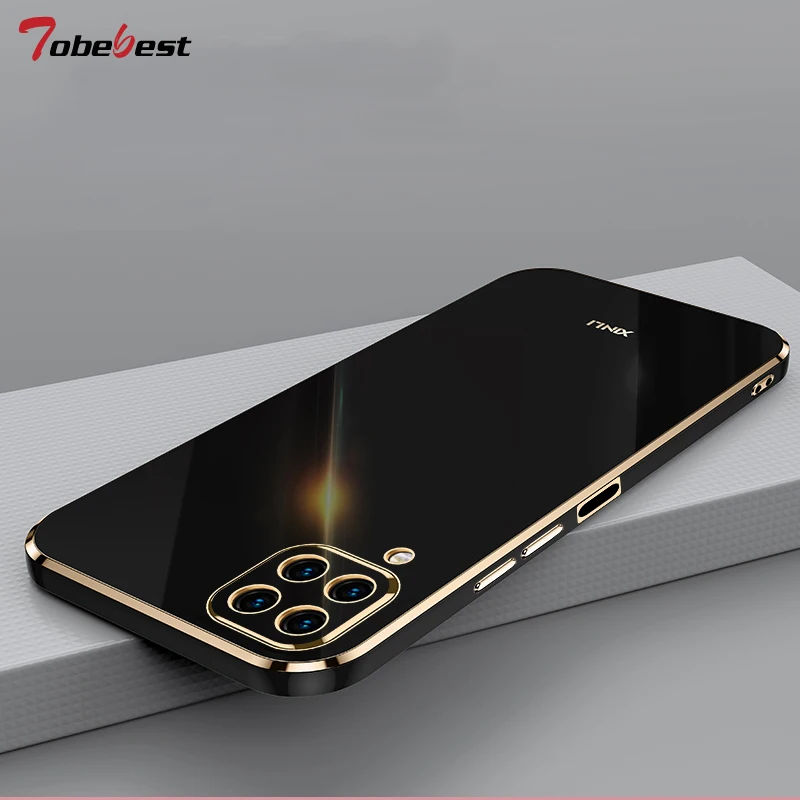 Puzdro pre luxusné pokovovacie silikónové telefóny pre Samsung Galaxy F62 M62 M30S M51 M60S M80S Coque Square Soft Soft zadný kryt