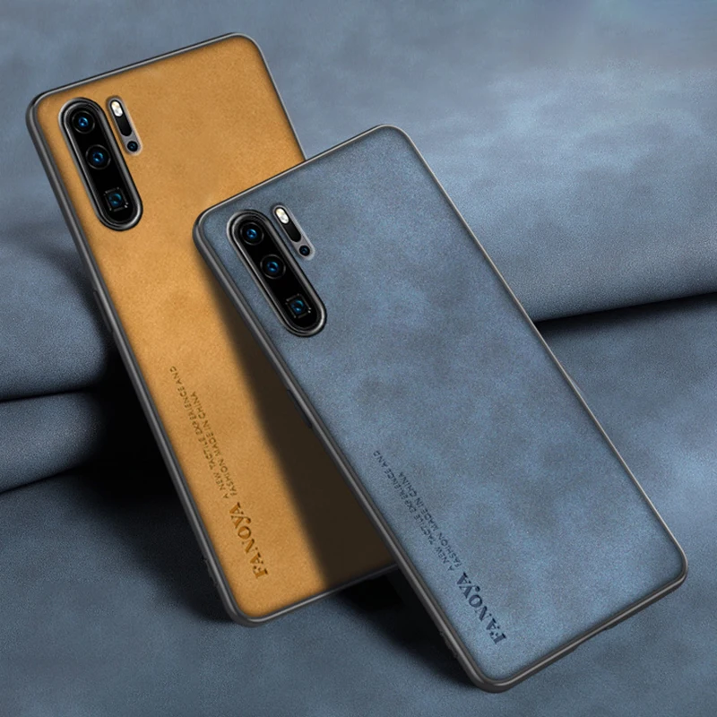 Puzdro pre luxusnú kožu pre Huawei P20 P30 Pro P30 Lite Cover Silikone Protection Puzdro
