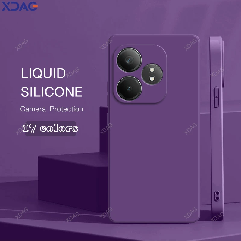 Puzdro pre mobilné telefóny na ochranu fotoaparátu pre OPPO Realme GT Neo 6 Neo6 SE 6SE 5G Liquid Silikone Soft Soft Cover Simple Classic Shell