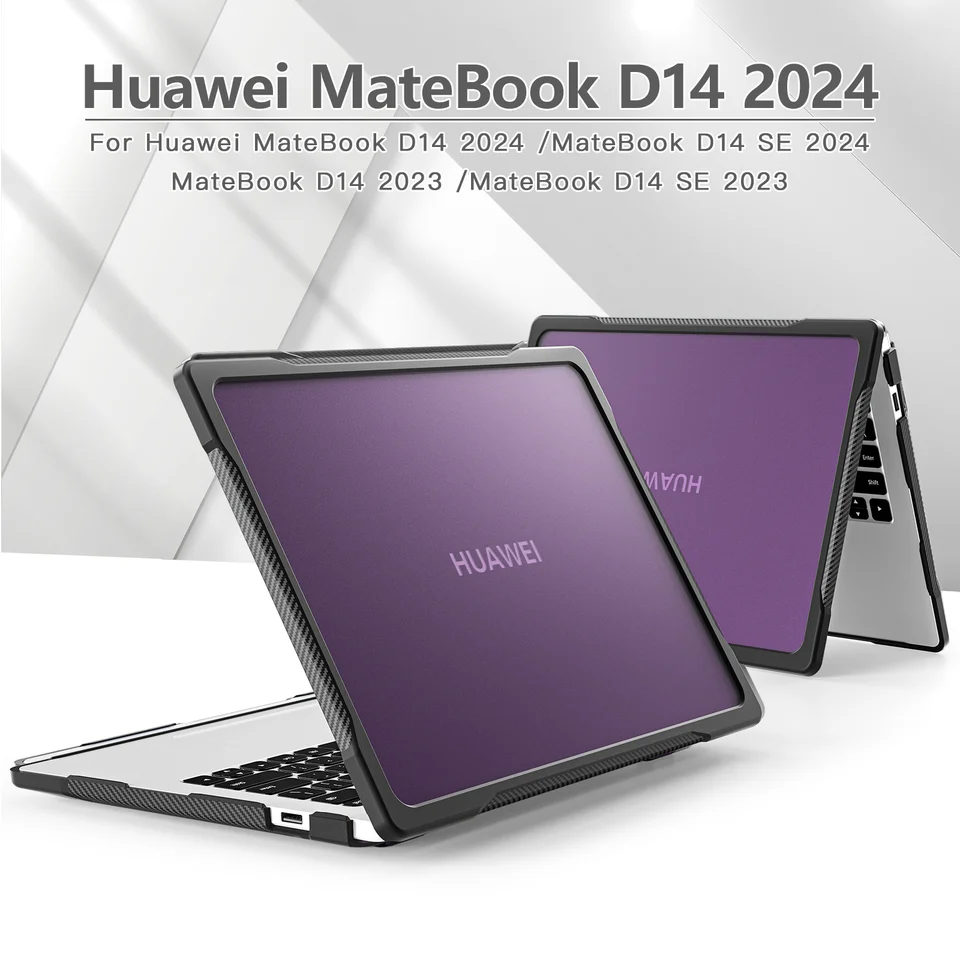 Puzdro pre notebook pre huawei matebook D14 SE 2024 2023 viacvrstvový kryt na ochranu celého tela Hard PC+mäkký TPU s otvormi na chladič