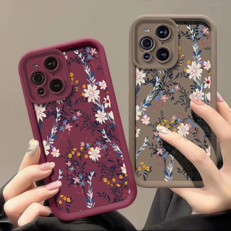 Puzdro pre OPPO Nájdite x3 x5 x8 pro lite mäkké farebné kvety kvety Silikónový fotoaparát šošovka ochrana proti nárazu nepriestrelného telefónu Coque Coque