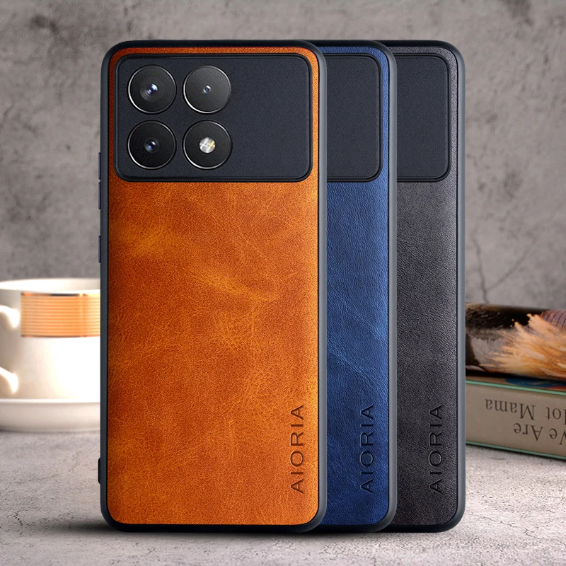 Puzdro pre Poco F6 Pro F6 5G Coque Luxury Vintage Leather Cover Cover Funda pre Xiaomi POCO F6 Pro Case CAPA