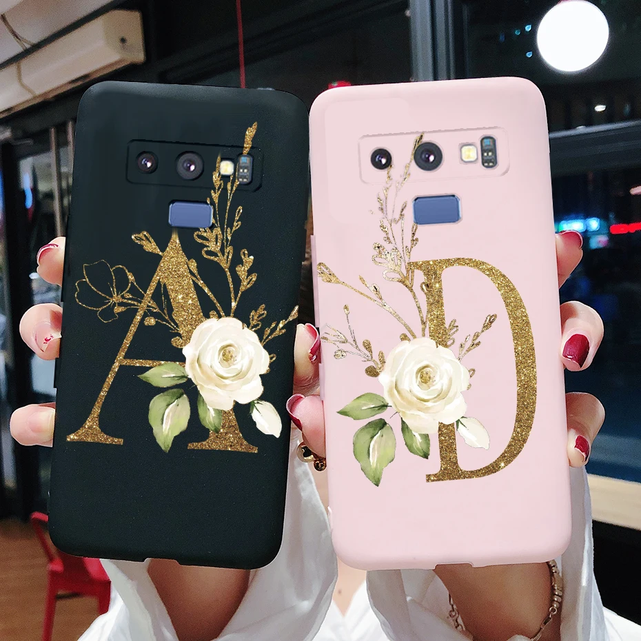 Puzdro pre Samsung Galaxy Note 9 puzdro Silikón TPU Bumper Shock odolné voči roztomilým písmenom pre Samsung Galaxy Note9 N9600 N960F puzdro