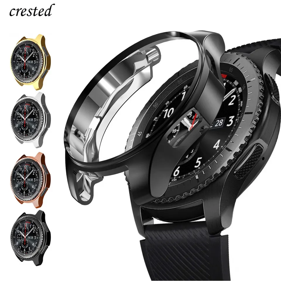 Puzdro pre Samsung Galaxy Watch 46 mm/42 mm popruh TPU TPU Chránič obrazovky Ochrana nárazníka S 3 42/46 mm Gear S3 Frontier Band
