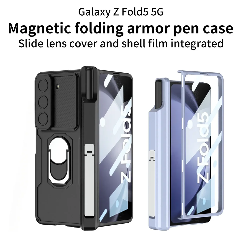 Puzdro pre Samsung Z Fold 5 4 3 puzdro na telefón Magnetické sacie závesné držiak držiak na pero shell membrána Z Fold3 Fold4 Ochranný kryt