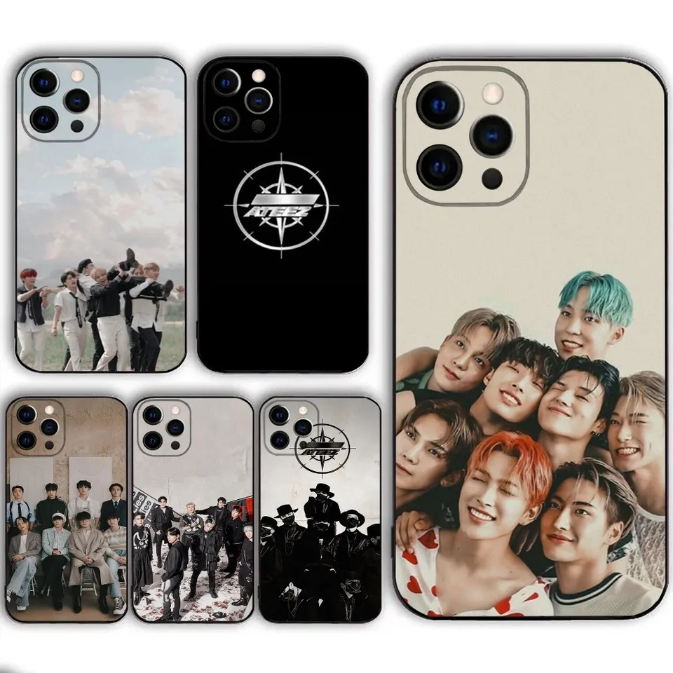 Puzdro pre telefón KPOP A-Ateez pre iPhone 15,13,14,12, Mini, 11, XR, X, XS Pro Max 8, 7 Plus zadný kryt