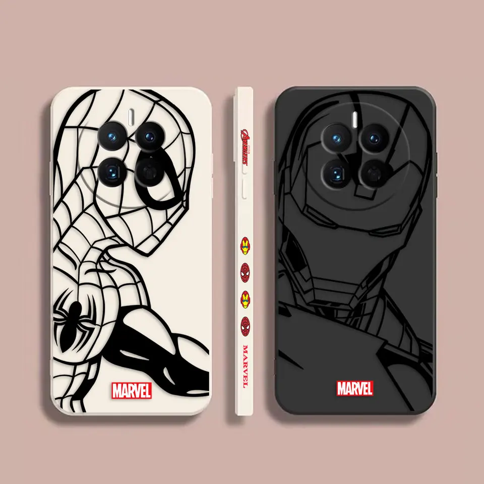 Puzdro pre telefón pre Huawei Mate 10 20 20x 30 40 40 P30 P50 P50 Nova Y70 9SE 8 8i 7 6 4 3 3 3 3 Pro Case Capa Marvel Line Iron Man Spiderman