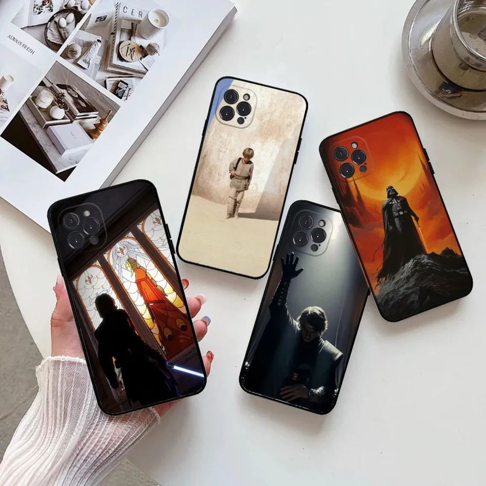 Puzdro pre telefón pre iPhone 15,14,13,12,11 Pro Max Mini 8,7 plus SE2 x XR XS Max Silcone A-Anakin S-SkyWalker Soft Soft