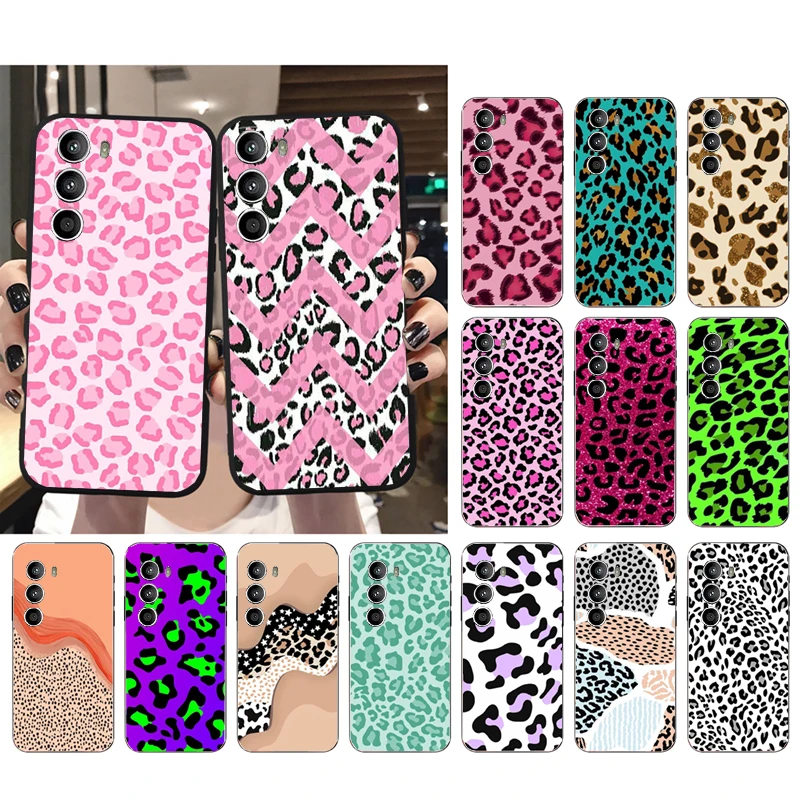 Puzdro pre telefón pre Moto G84 G04 G22 G31 G32 G42 G52 G10 G20 G30 G60 G13 G14 G50 G100 G24 G23 Pink Leopard