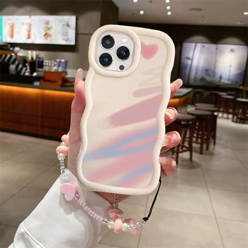 Puzdro pre telefón pre Oppo Reno 12 11 Pro 10 7 6 5 4 8 11f 12f 7Z 8Z 6Z 5Z 2Z 2F 8T F9 F11 Pro Find X3 Lite A94 A74 Love Heart Reťaz
