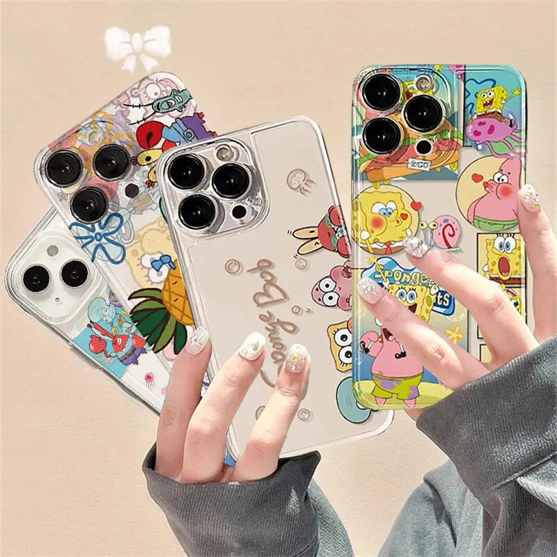 Puzdro pre telefón pre Realme 12 10 9 Pro Plus 11 9 8 7 6 5 3 Pro 7i 8i 9i 5i C67 C65 C63 C53 C33 Cover Cartoon S-SpongeBob Squarepants