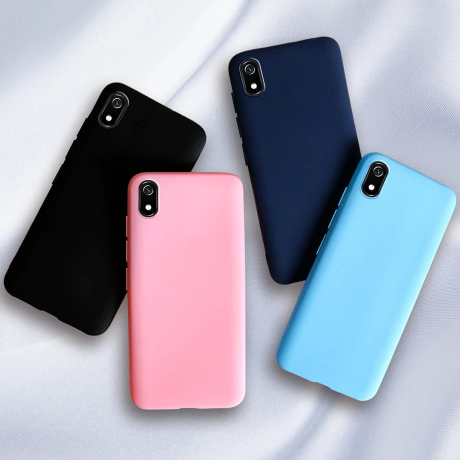 Puzdro pre telefón pre Xiaomi Redmi 9a Matt Čierny kryt kremíka TPU Soft Soft Case pre zadné kryt
