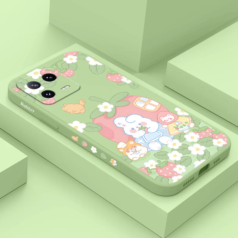 Puzdro pre telefón s jahodou pre Xiaomi Mi 14 14T 13 13T 12x 12t 12S 11T 10 10T 9 9T Pro Lite Lite Liquid Silicone Cover