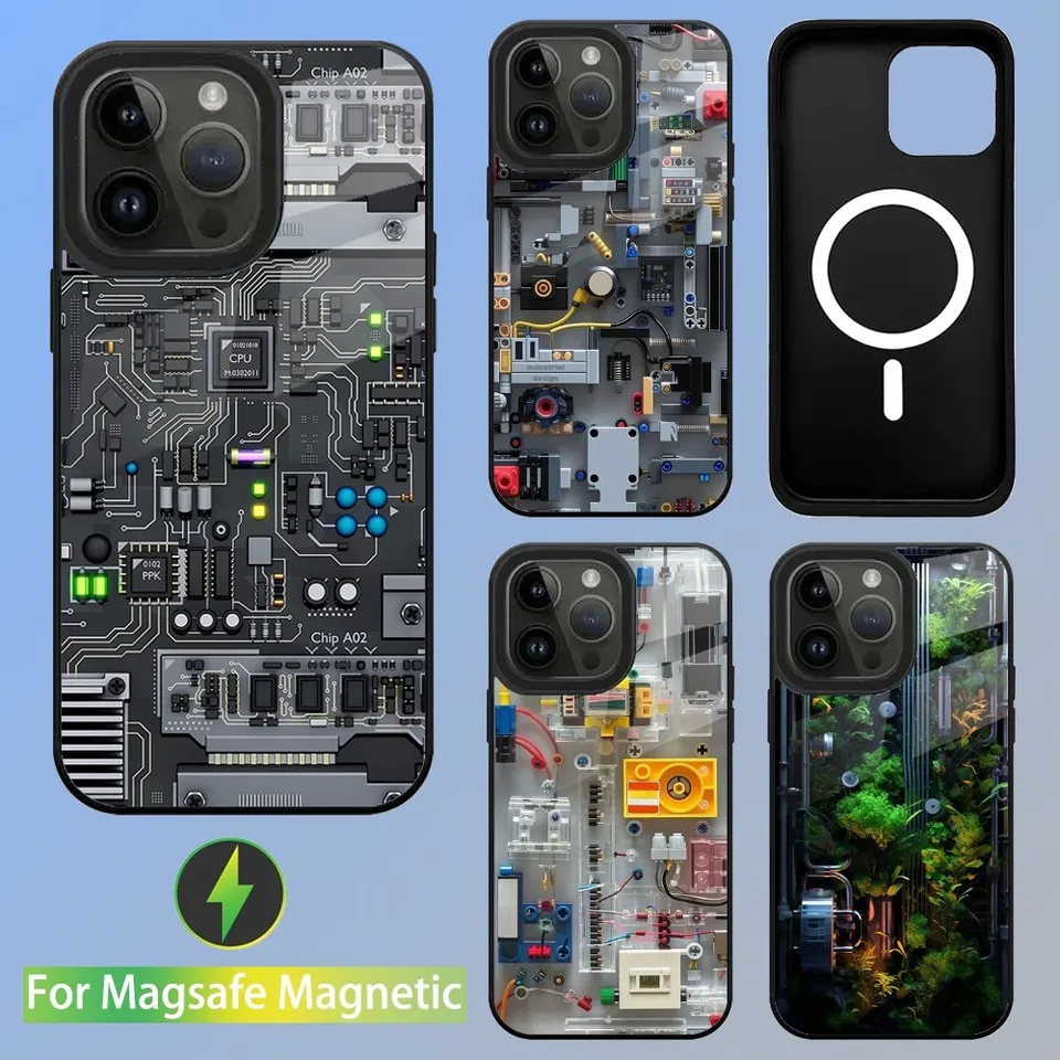 Puzdro pre telefón s obvodom pre iPhone 16,15,14,13,12,11, Plus, Pro, Max Mini Magsafe magnetické bezdrôtové nabíjanie