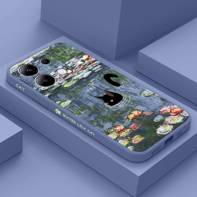 Puzdro pre telefón s vodou Lily pre telefón pre Xiaomi Redmi Poznámka 13 12 12S 11S 10 10S 9s Pro Plus 4G 5G kvapalný silikónový kryt