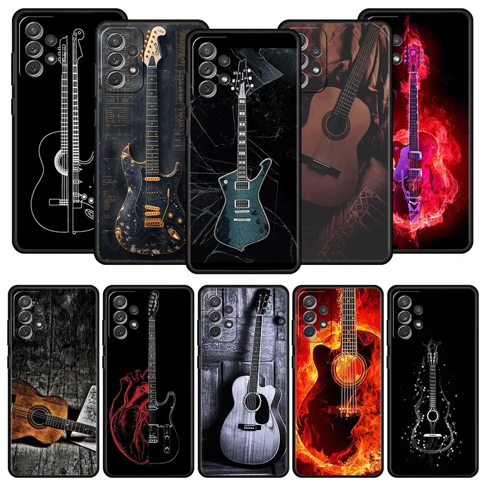 Puzdro pre telefón Samsung A15 A13 A51 A71 A41 A31 A21S A03S A05 A35 A55 A23 A25 A33 A53 A73 5G Guitar Strings Music Guitares