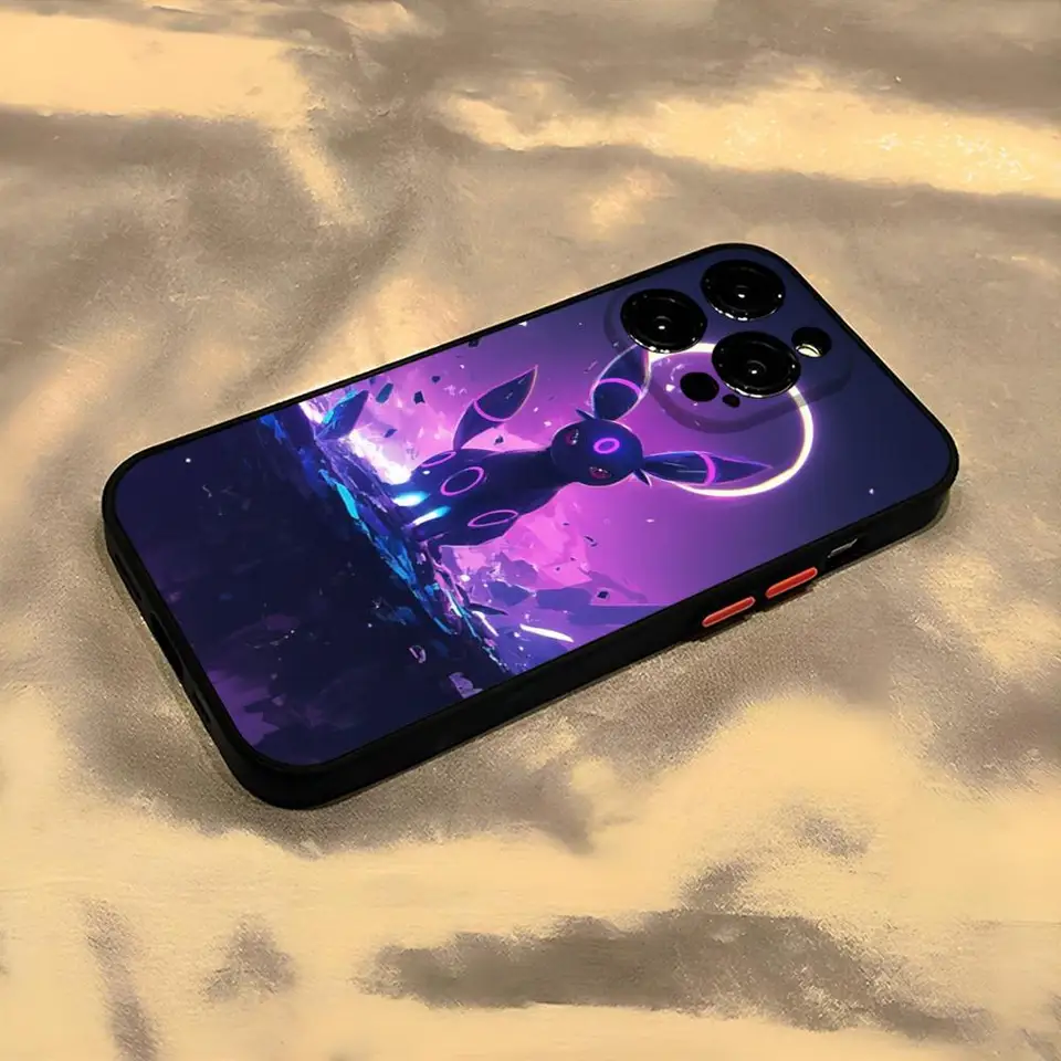 Puzdro pre telefón Umbreon pre iPhone 13 14 16 15Promax 11 12 Pro Max Mini Plus SE2020 XSMAX MATTE Čierna obálka