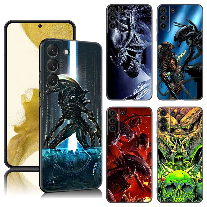 Puzdro pre telefónu Alien predátor pre Samsung Galaxy S23 S21 S20 Fe S24 S22 Ultra S10E S10 S9 S8 Plus čierny silikónový kryt