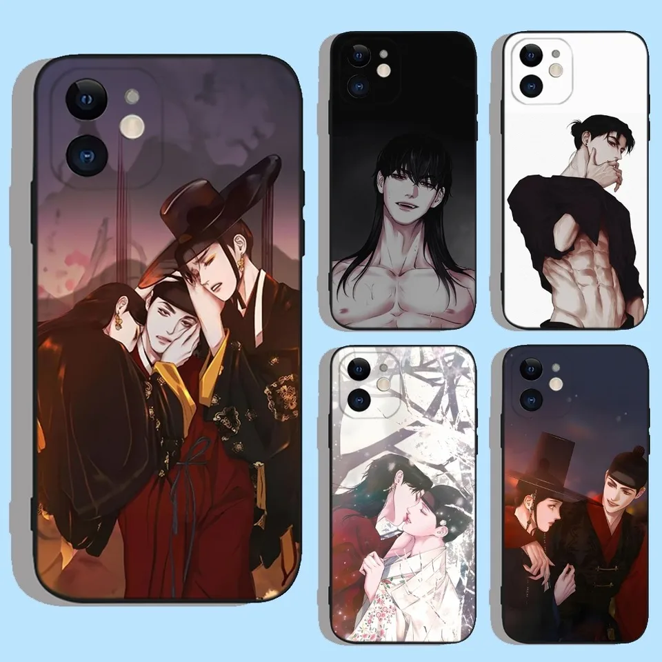 Puzdro pre telefóny Ghosts Nocturne pre iPhone 16,15,14,13,12,11, XS, XR, X, 8,7, Pro, Max, Plus, Mini Silikone Black Cover