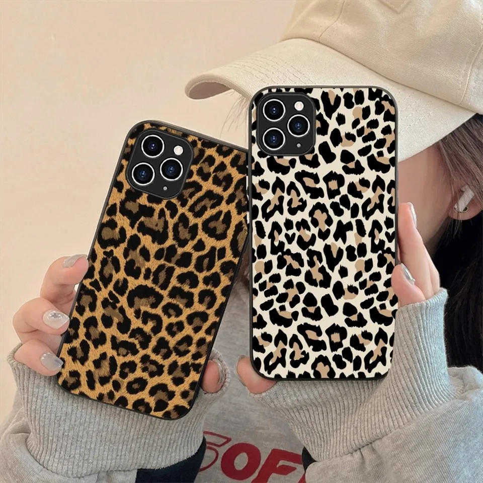 Puzdro pre tlače leopard pre iPhone 15 11 13 14 Pro Max 7 8 Plus x xr xs Max SE2020 12Mini Cover Case Case