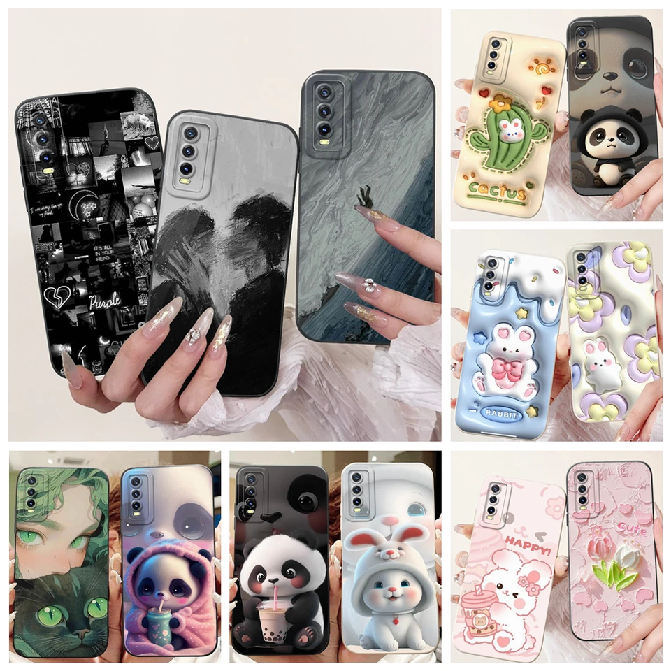 Puzdro pre vivo y20 y20s y20i y20a y20g coque v2027 V2028 V2029 Vivo Y11S Y12S Y12A Soft Silikone Cartoon Cover Cry