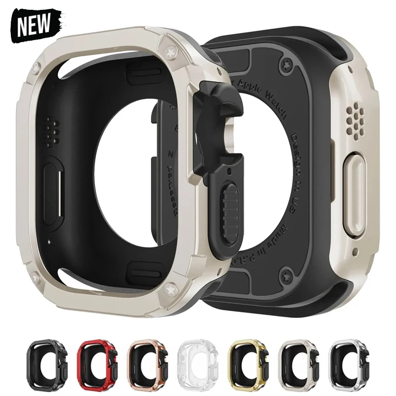 Puzdro TPU+PC pre Apple Watch Ultra 2 puzdro 49 mm 45 mm rámový kryt nárazníka 41 mm 45 mm pre IWatch Series 9 8 7 6 5 40 mm 44 mm 44 mm