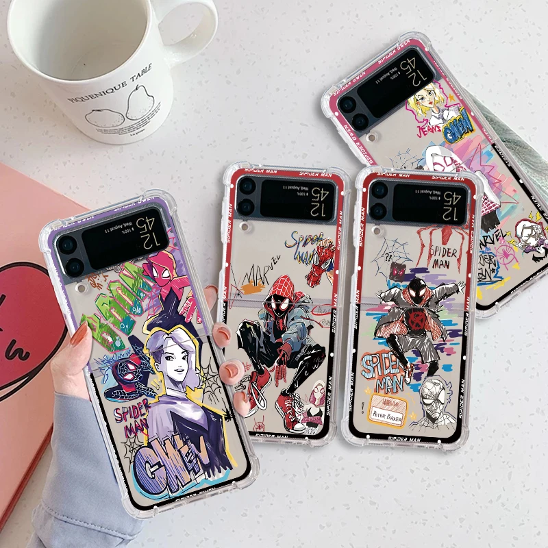 puzdrá na telefón pre Samsung Galaxy Z Flip 5 Case Z Flip 6 4 Zflip 5 Zflip Flip Flip4 Funda Funda Cover Cover Marvel Spider Man Gwen Cool