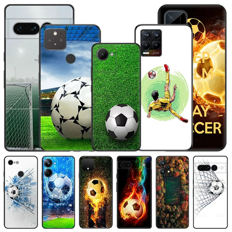 Puzdrá o mäkkých telefónoch pre Pixel 8a 7a 6a 7 6 8 Pro Play Football Honor X8B X9B X7B 70 90 x6 x7 x8 x9 A x8A Magic5 Black Matte Cover5