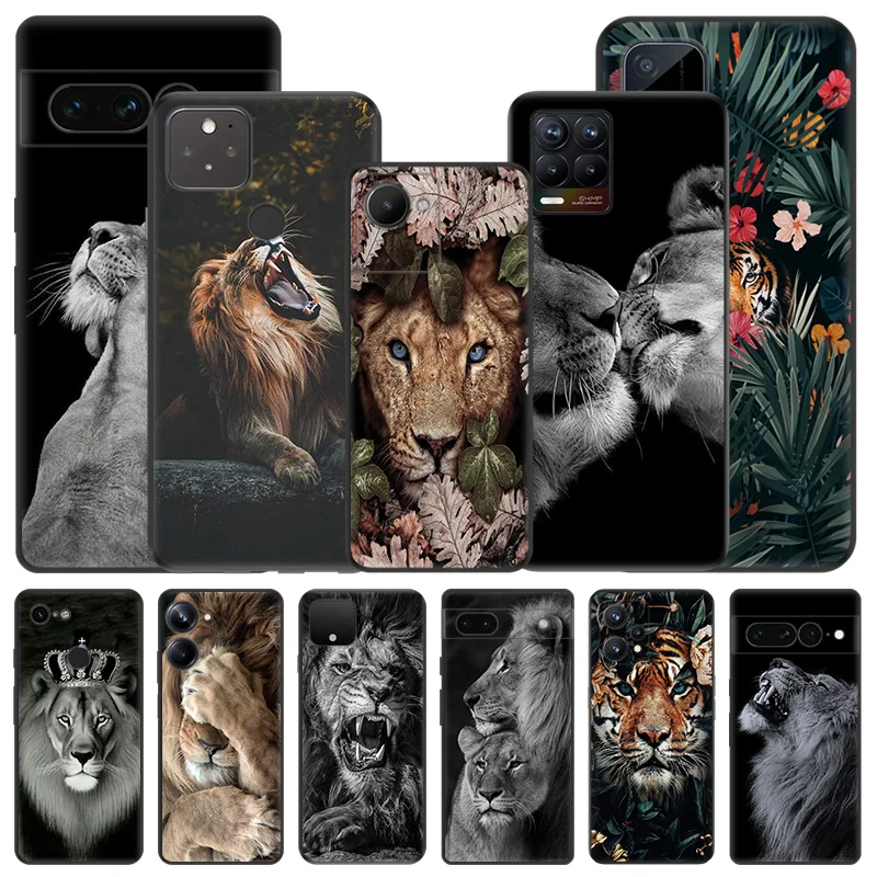 Puzdrá o mäkkých telefónoch pre pixel 8a 7a 6a 7 6 8 kvetinový lev Tiger King Honor x8b x9b x7b 70 90 x6 x7 x8 x9 A Magic5 Black Matte Cover5