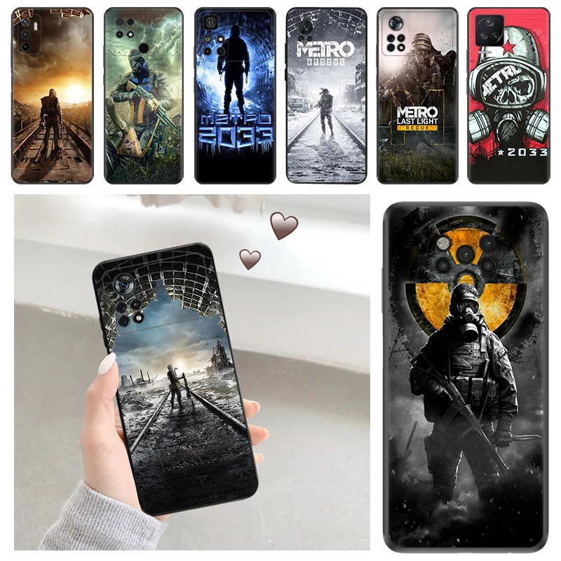 Puzdrá o mäkkých telefónoch pre Xiaomi POCO C51 X5 Pro F4 X4 GT M5 M4 5G F3 M3 C55 C50 C40 X3 NFC F1 HRA METRO 2033 Čierny matný obal