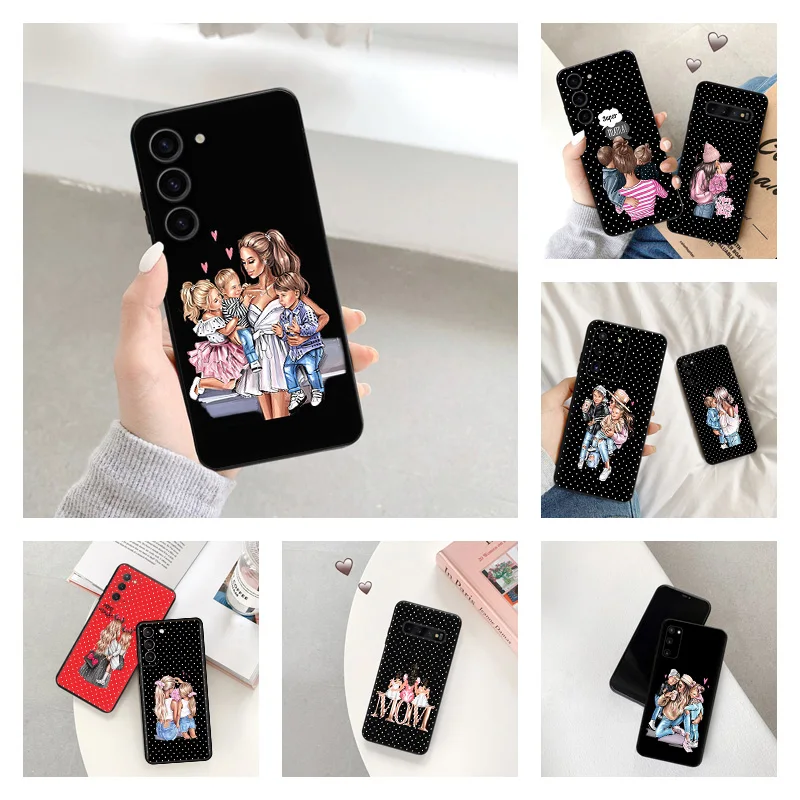 Puzdrá telefónov pre Samsung Galaxy S23 plus 5G S22 S21 S20 Fe Ultra S10 Lite S9 S8 Super Baby Mom Girl Boy Camera Camera Ochrana