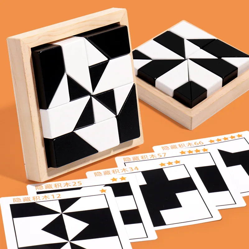 Puzzle Skryté stavebné bloky hádanky hračky na kultiváciu detí Schopnosť priestorovej fantázie Rodičko-dieťa Interaktívna stolová hra
