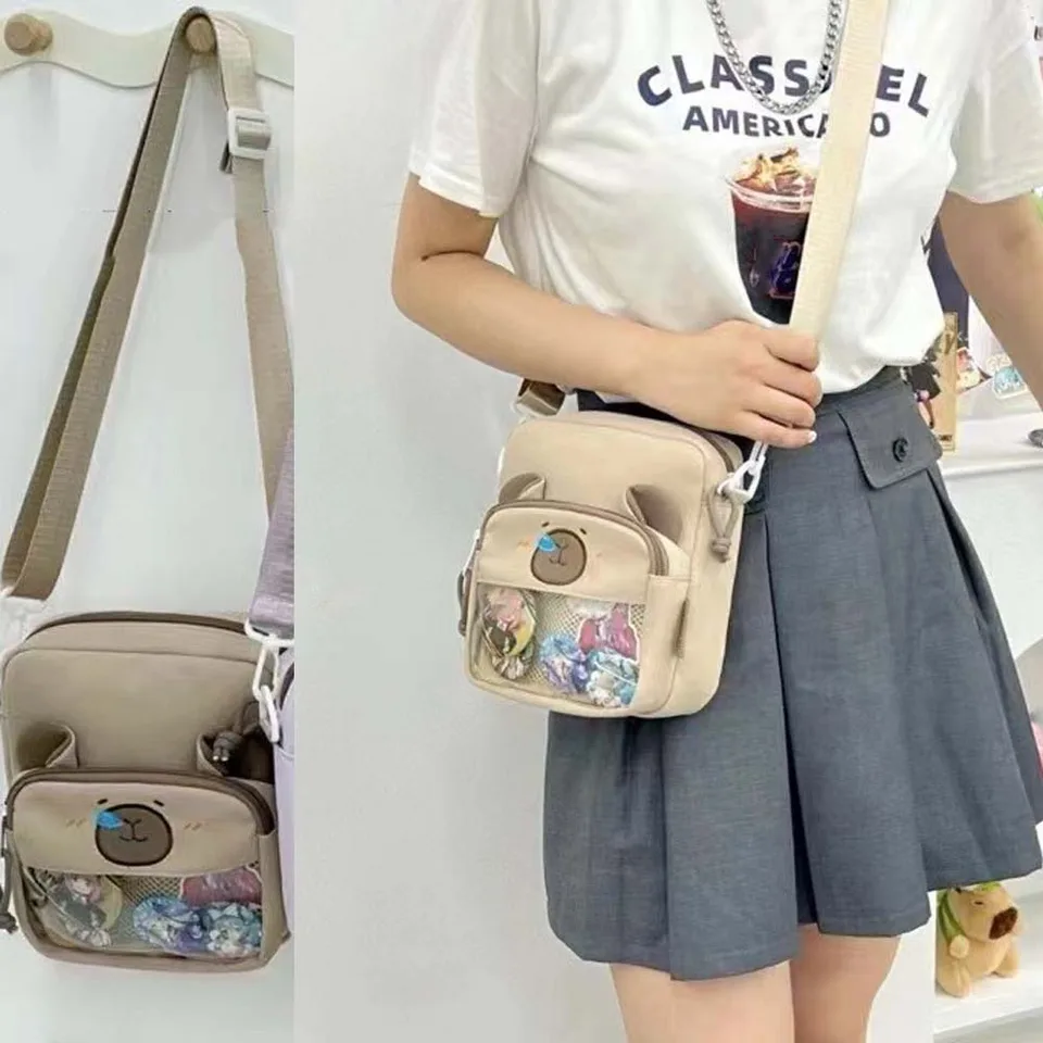 PVC CAPYBARA ITA BAG WIRE RAPS Oxford Canser Capybra Ramery Taška Transparentné odznaky karikatúry zvierat