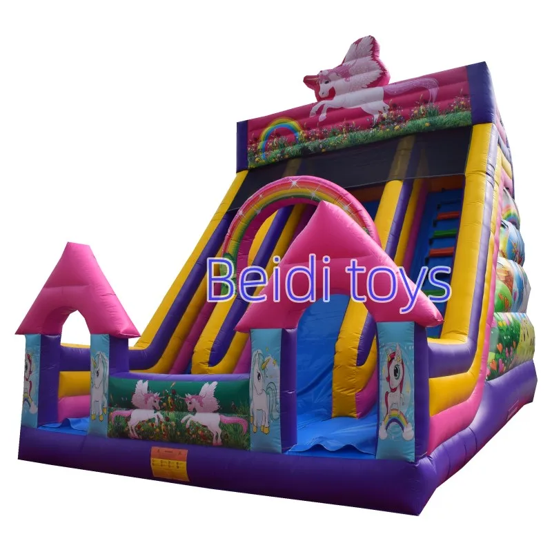 PVC Commercial Grade Large Two Lane nafukovacie nafukovacie posuvné posuvné a skákacie platforma Castle Combinácia