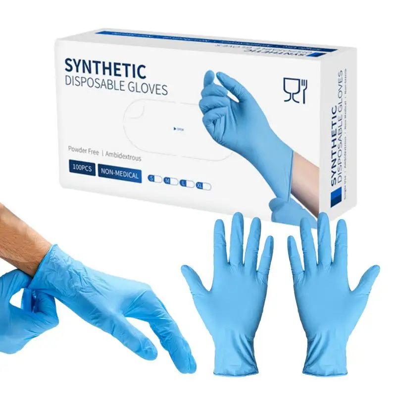 PVC Gumber Mittens 100ks Duálne ruky Univerzálne modré PVC ruky odolné voči rukami odolné voči rukám na čistenie zeleniny