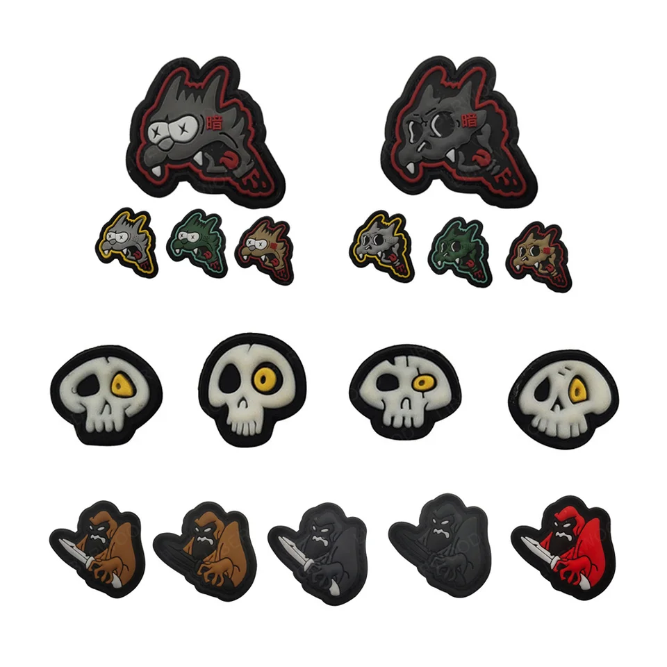 PVC Mini Knife Fighting Gorilla Jedovatá huba Patch Little Elfin Demon Gum Guma Batka s nálepkami s taktickou aplikáciou háčik